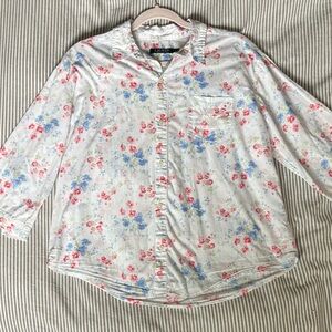 Ralph Lauren White Floral Women’s Shirt, size Large.